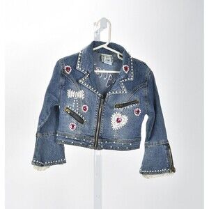 The English Rose Toddler Embellished Zip Front Denim Jacket Size 3T